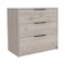 Tuhome Kaia 3 Drawers Dresser, Superior Top, Light Gray CLZ6591 - alternate 8